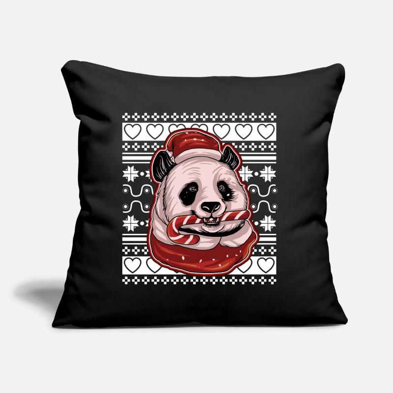 Pull de Noël moche Tshirt Weihnachten Panda Coussin et housse de 45 x 45 cm