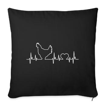 Heartbeat Chicken - Sofa pillow with filling 45cm x 45cm - black - Front