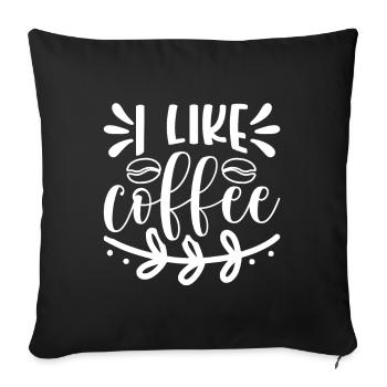 J’aime le café - Café Dicton - Coussin et housse de 45 x 45 cm - noir - Devant