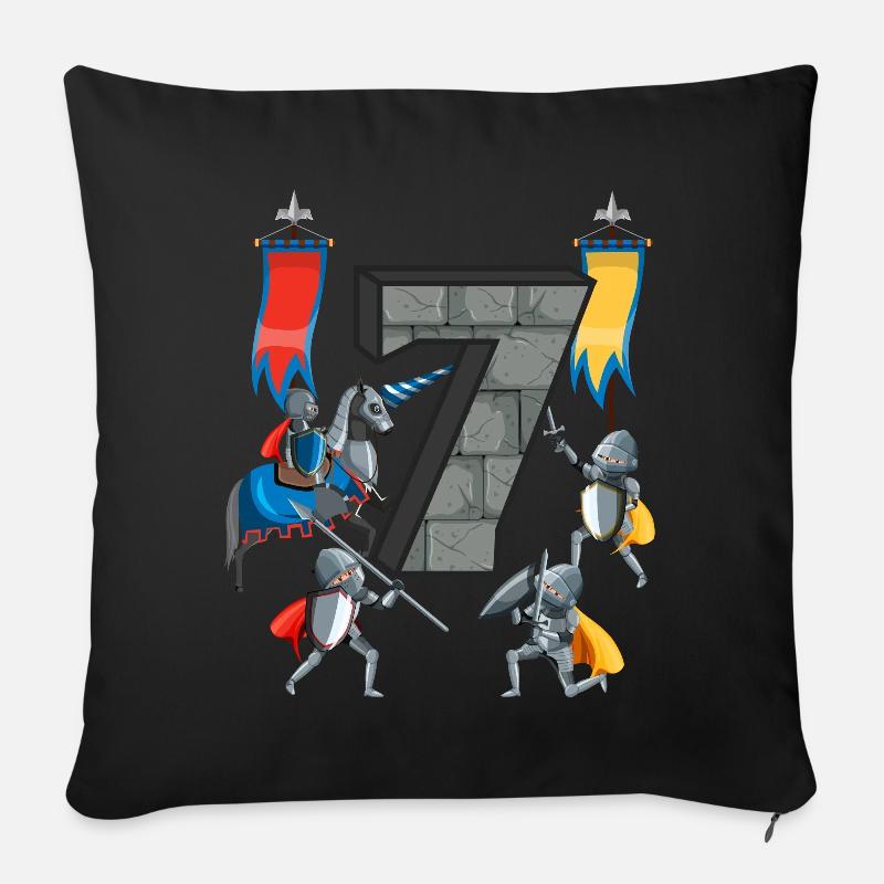 Mittelalterliche Ritter Mittelalter Geschichte - Sofakissen mit Füllung 45 x 45 cm - Schwarz