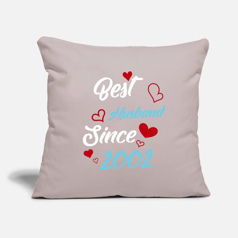 Bester Ehemann seit 2002 Hochzeit Sofakissen mit Füllung 45 x 45 cm