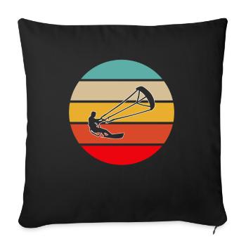 Kite surfen Retro - Sofakissen mit Füllung 45 x 45 cm - Schwarz - Vorne