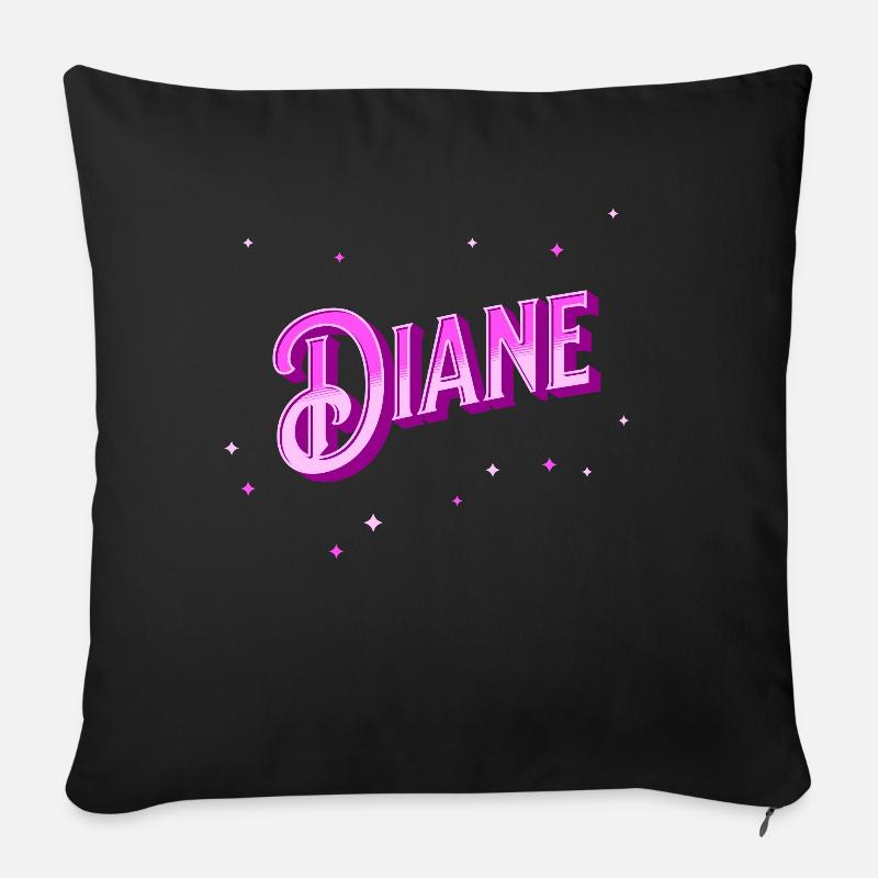 Diana name personalized - Sofa pillow with filling 45cm x 45cm - black