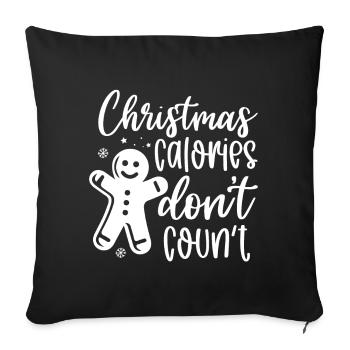 Christmas Calories Don't Count - Gingerbread Man - Sofa pillow with filling 45cm x 45cm - black - Front