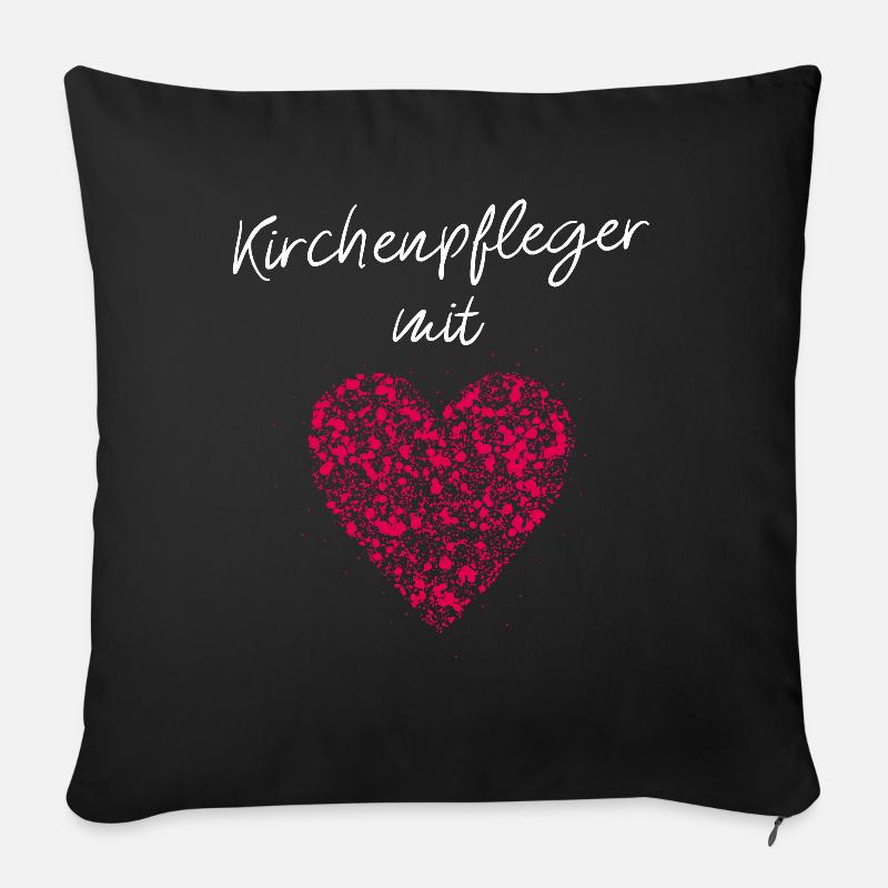 Kirchenpfleger mit Herz Katholisch Kirche Ehrenamt - Sofakissen mit Füllung 45 x 45 cm - Schwarz