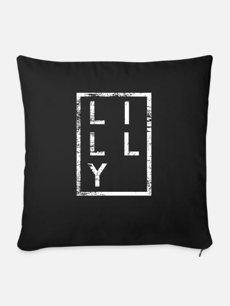 Lilly Minimalismus - Sofakissen mit Füllung 45 x 45 cm - Schwarz