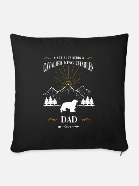 Cavalier King Charles Spaniel Geschenk - Sofakissen mit Füllung 45 x 45 cm - Schwarz
