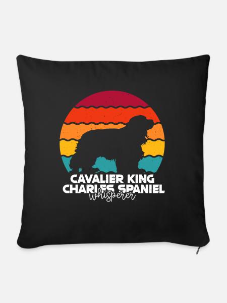 Cavalier King Charles Spaniel Geschenk - Sofakissen mit Füllung 45 x 45 cm - Schwarz
