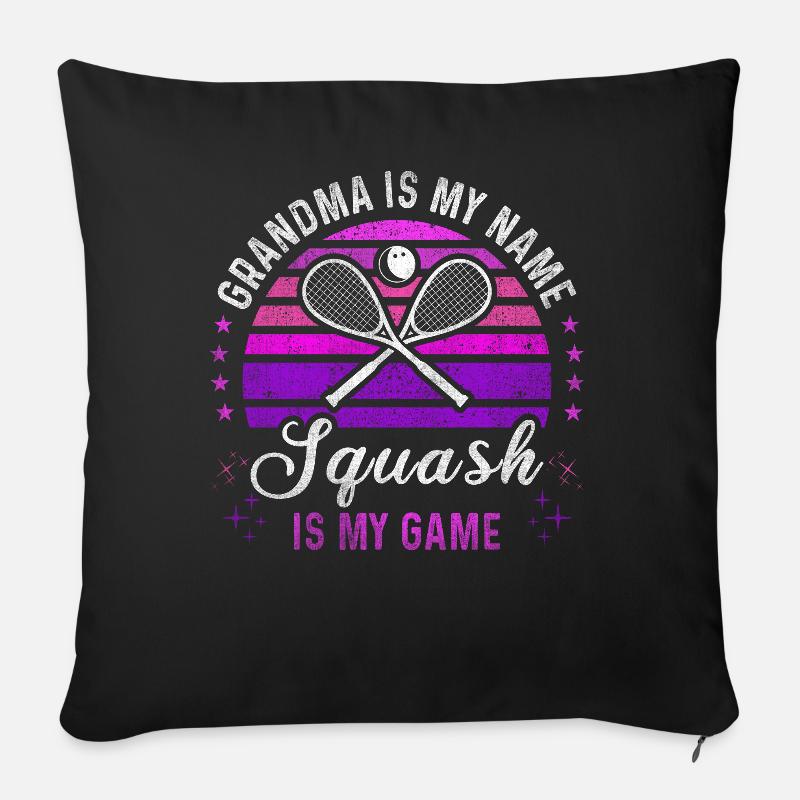 Squash Grandma Retro Sunset Squash Player - Sofakissen mit Füllung 45 x 45 cm - Schwarz