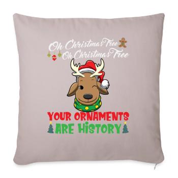 Oh Christmas Tree Your Ornaments Are History - Sofa pillow with filling 45cm x 45cm - light taupe - Front