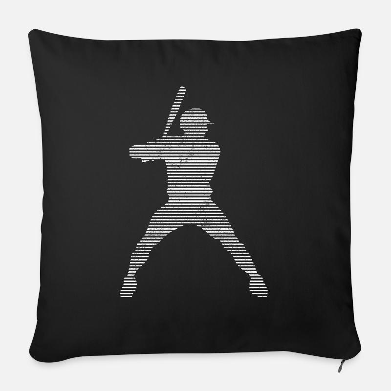 Baseball - Sofakissen mit Füllung 45 x 45 cm - Schwarz