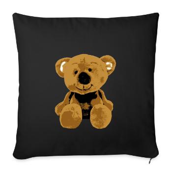 Ours en peluche Ours en peluche Dessin animé Ours en peluche Motif - Coussin et housse de 45 x 45 cm - noir - Devant