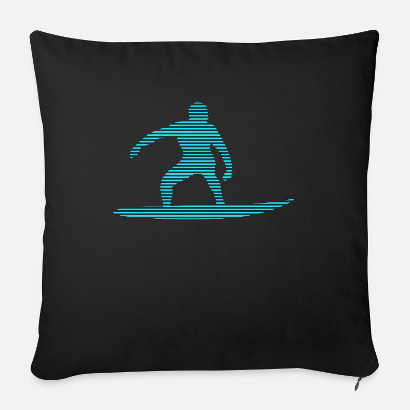 Surfen - Sofakissen mit Füllung 45 x 45 cm - Schwarz