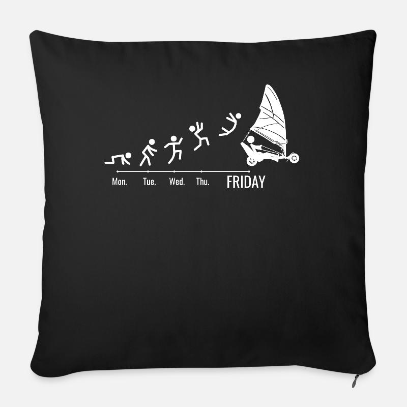 Voile de plage Windracer Week-end Marins à terre - Coussin et housse de 45 x 45 cm - noir