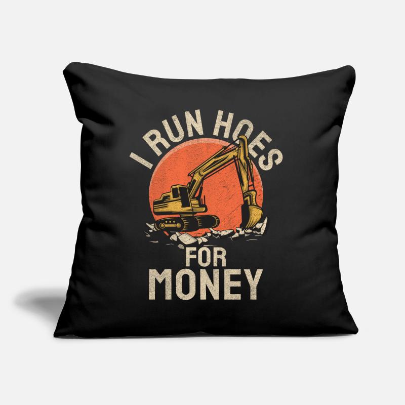 Funny construction workers & construction site excavator drivers Sofa pillow with filling 45cm x 45cm