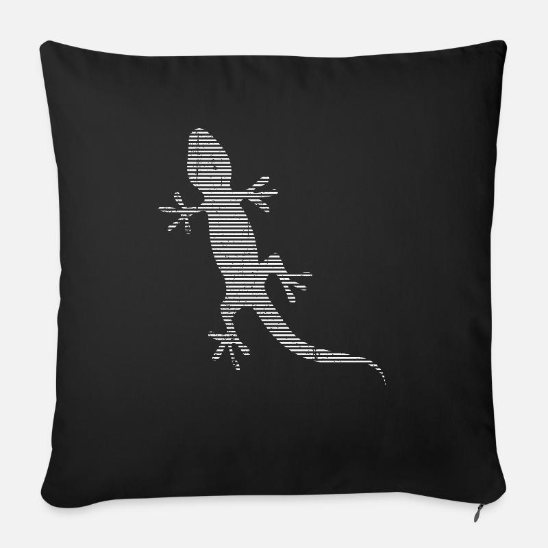 Eidechse - Sofakissen mit Füllung 45 x 45 cm - Schwarz