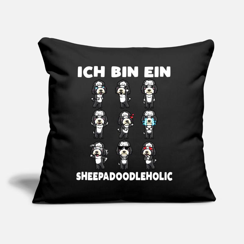 Sheepadoodle Hund Sheepadoodleholic Sofakissen mit Füllung 45 x 45 cm