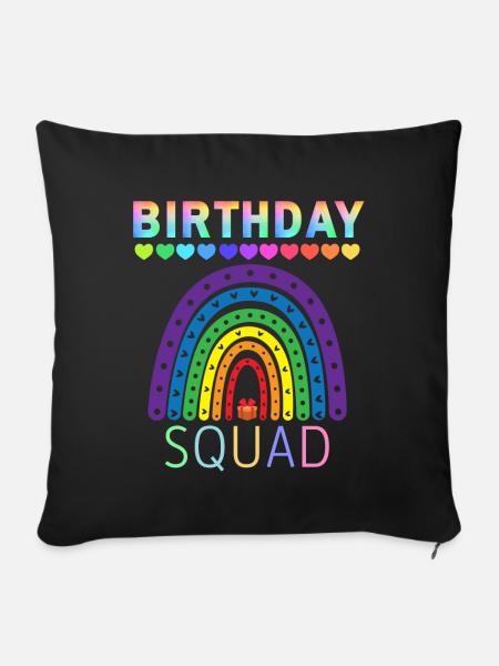 Birthday Squad Regenbogen LGBTQ - Sofakissen mit Füllung 45 x 45 cm - Schwarz