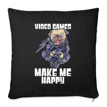 Gaming Dog - Sofa pillow with filling 45cm x 45cm - black - Front