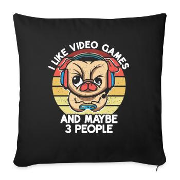 Gaming Dog - Sofa pillow with filling 45cm x 45cm - black - Front
