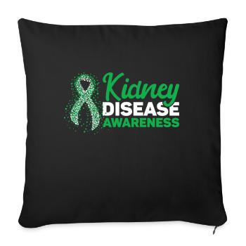 Kidney donor - Sofa pillow with filling 45cm x 45cm - black - Front