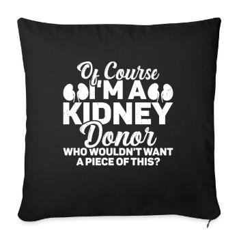Kidney donor - Sofa pillow with filling 45cm x 45cm - black - Front