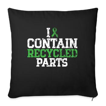 Kidney donor - Sofa pillow with filling 45cm x 45cm - black - Front