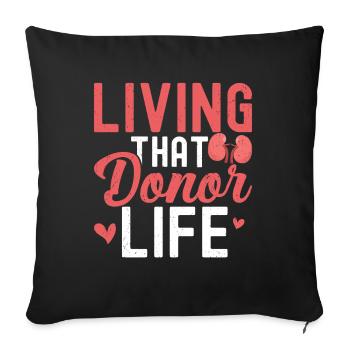 Kidney donor - Sofa pillow with filling 45cm x 45cm - black - Front