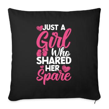 Kidney donor - Sofa pillow with filling 45cm x 45cm - black - Front