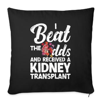 Kidney donor - Sofa pillow with filling 45cm x 45cm - black - Front