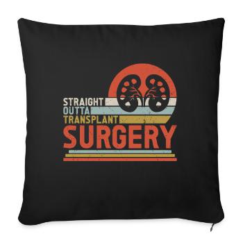 Kidney donor - Sofa pillow with filling 45cm x 45cm - black - Front