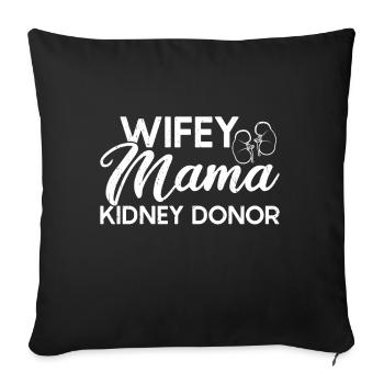 Kidney donor - Sofa pillow with filling 45cm x 45cm - black - Front