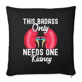 Kidney donor - Sofa pillow with filling 45cm x 45cm - black - Front