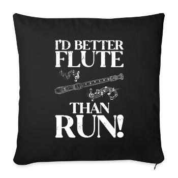 Flûte - Coussin et housse de 45 x 45 cm - noir - Devant