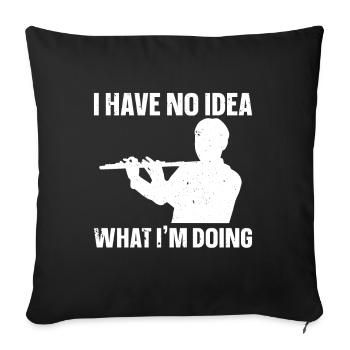 Flûte - Coussin et housse de 45 x 45 cm - noir - Devant