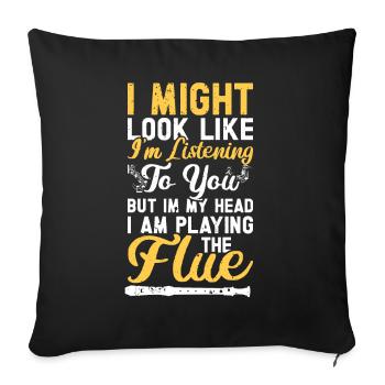 Flûte - Coussin et housse de 45 x 45 cm - noir - Devant