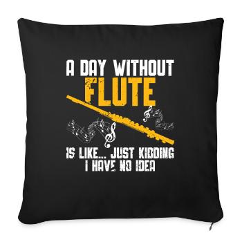 Flûte - Coussin et housse de 45 x 45 cm - noir - Devant