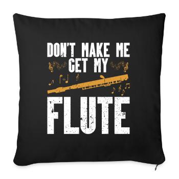 Flûte - Coussin et housse de 45 x 45 cm - noir - Devant