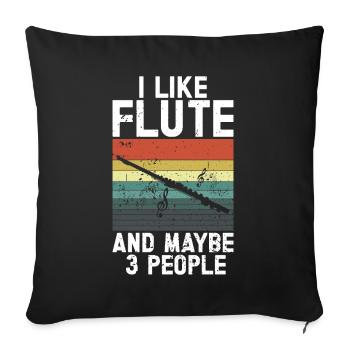 Flûte - Coussin et housse de 45 x 45 cm - noir - Devant