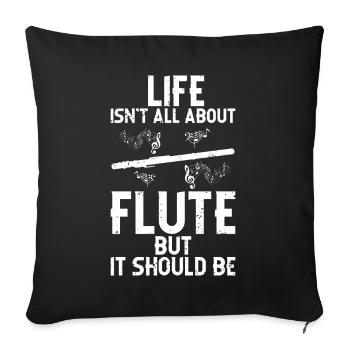 Flûte - Coussin et housse de 45 x 45 cm - noir - Devant