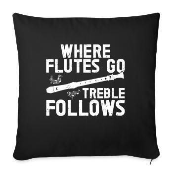 Flûte - Coussin et housse de 45 x 45 cm - noir - Devant