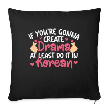 K-Drame - Coussin et housse de 45 x 45 cm - noir - Devant
