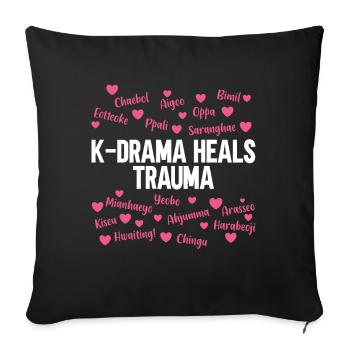 K-Drame - Coussin et housse de 45 x 45 cm - noir - Devant