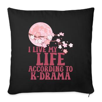 K-Drame - Coussin et housse de 45 x 45 cm - noir - Devant