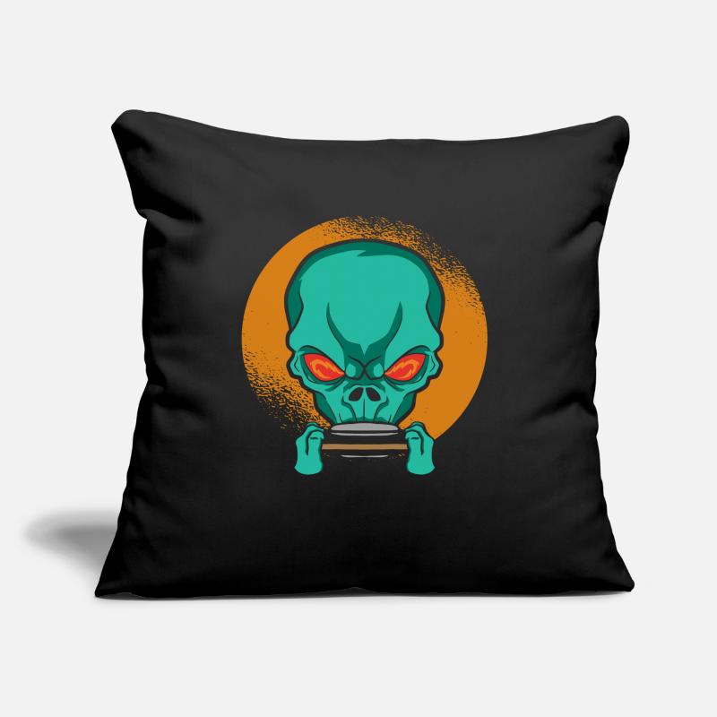 Alien harmonica - harmonica player Musician Sofa pillow with filling 45cm x 45cm