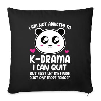 Panda K-Drama - Sofa pillow with filling 45cm x 45cm - black - Front
