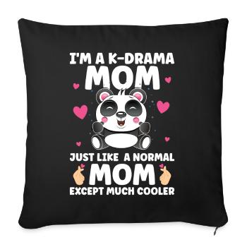 Panda K-Drama - Coussin et housse de 45 x 45 cm - noir - Devant