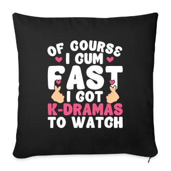 K-Drame - Coussin et housse de 45 x 45 cm - noir - Devant
