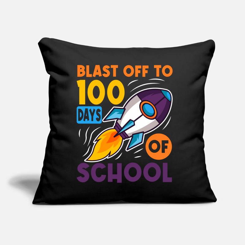 100 jours d’école Astronaute de fusée spatiale Coussin et housse de 45 x 45 cm