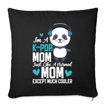 K-Pop Panda - Coussin et housse de 45 x 45 cm - noir - Devant